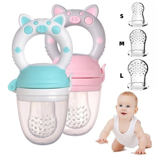 3 en 1 sac nouveau-né bébé aliments frais mangeoire Silicone anneau de dentition jouet mangeoire à fruits sucette formation manger fruits meulage bâton mignon