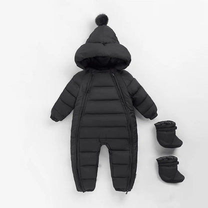 OLEKID automne hiver nouveau-né bébé barboteuse à capuche Plus velours enfant en bas âge garçon combinaison nouveau-né Snowsuit infantile bébé fille salopette
