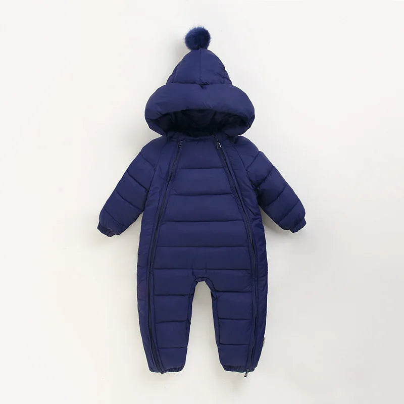 OLEKID automne hiver nouveau-né bébé barboteuse à capuche Plus velours enfant en bas âge garçon combinaison nouveau-né Snowsuit infantile bébé fille salopette
