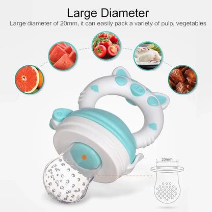 3 en 1 sac nouveau-né bébé aliments frais mangeoire Silicone anneau de dentition jouet mangeoire à fruits sucette formation manger fruits meulage bâton mignon