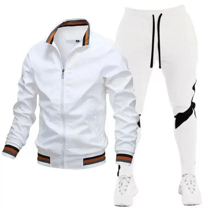 Survêtement pour hommes, jogging décontracté, vêtements de sport, vestes et pantalons, ensembles de 2 pièces, col montant, combinaison de sport, Jogging, Fitness