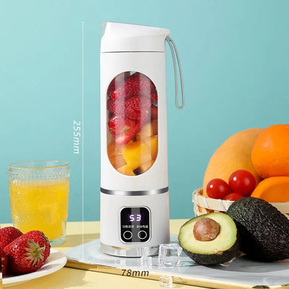 Mélangeur domestique Portable, presse-agrumes électrique concassé, avec 3 vitesses, grande capacité de 450ML, tasse de jus à affichage numérique