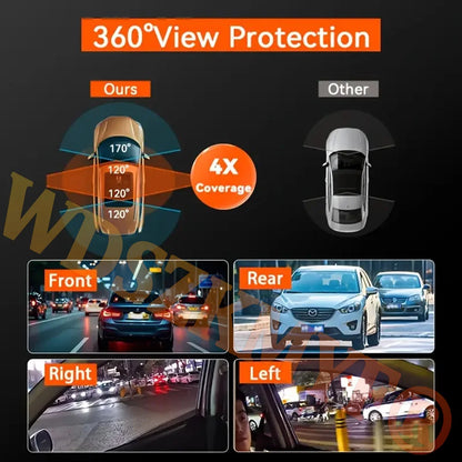 NOUVEAU 360 °   Caméra de voiture 3/4 objectif 1080P Dash Cam Auto 1080P caméra d'enregistrement de voiture voiture DVR avant gauche droite caméra de recul boîte noire dashcam voiture，caméra de recul，caméra voiture