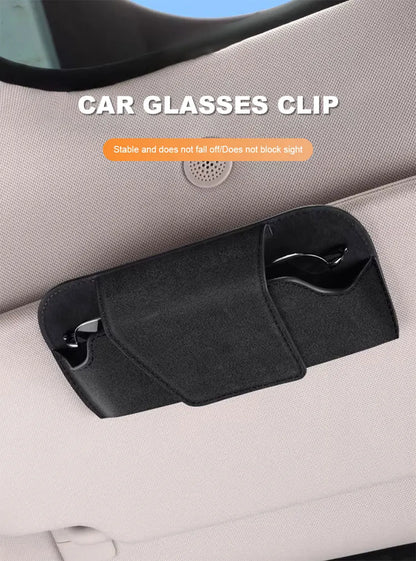 SEAMETAL – porte-lunettes pare-soleil en cuir de vache, boîte de protection pour lunettes de soleil résistantes à l'usure, mallette de rangement pour lunettes automobiles