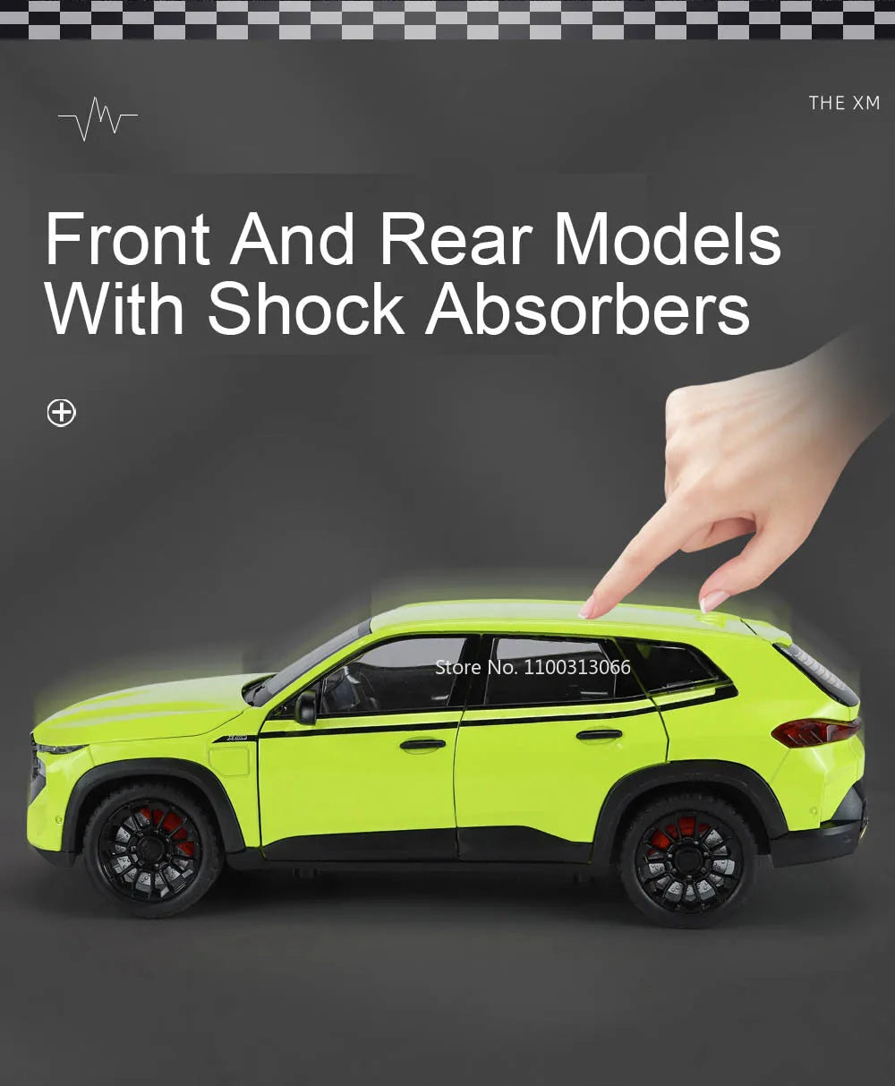 1/24 les modèles de voitures en alliage XM jouet moulé sous pression véhicules tout-terrain avec son léger fonction de traction SUV voiture jouets pour enfants garçons cadeaux