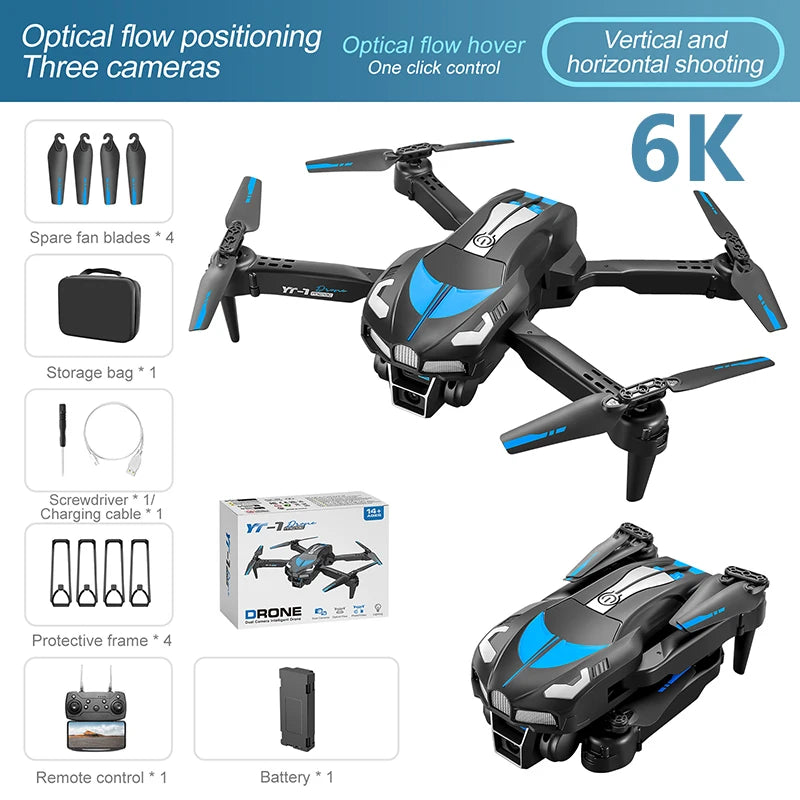 Xiaomi YT11 Drone 8K HD trois caméras moteur sans brosse 5G WIFI FPV flux optique positionnement évitement d'obstacles RC Drone 20000M