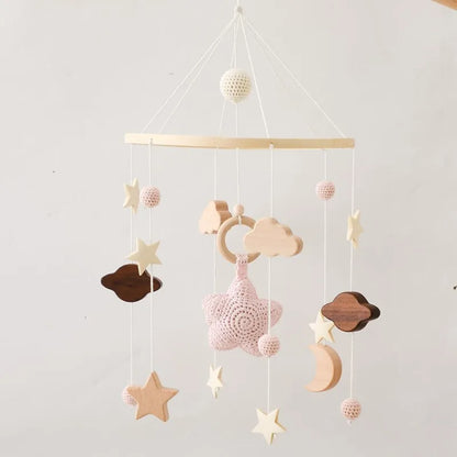 Berceau de bébé lit Mobile cloche hochet jouets en bois Crochet étoiles pendentif lit cloche jouets nouveau-né confort berceau support suspendus jouets cadeaux