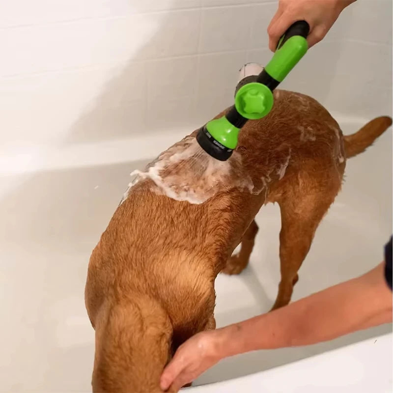 Buse de pulvérisation à haute pression, tuyau, pistolet de douche pour chien, 3 modes réglables, lavage des animaux domestiques, bain de nettoyage, mousse d'eau, savon, outil de nettoyage pour chien