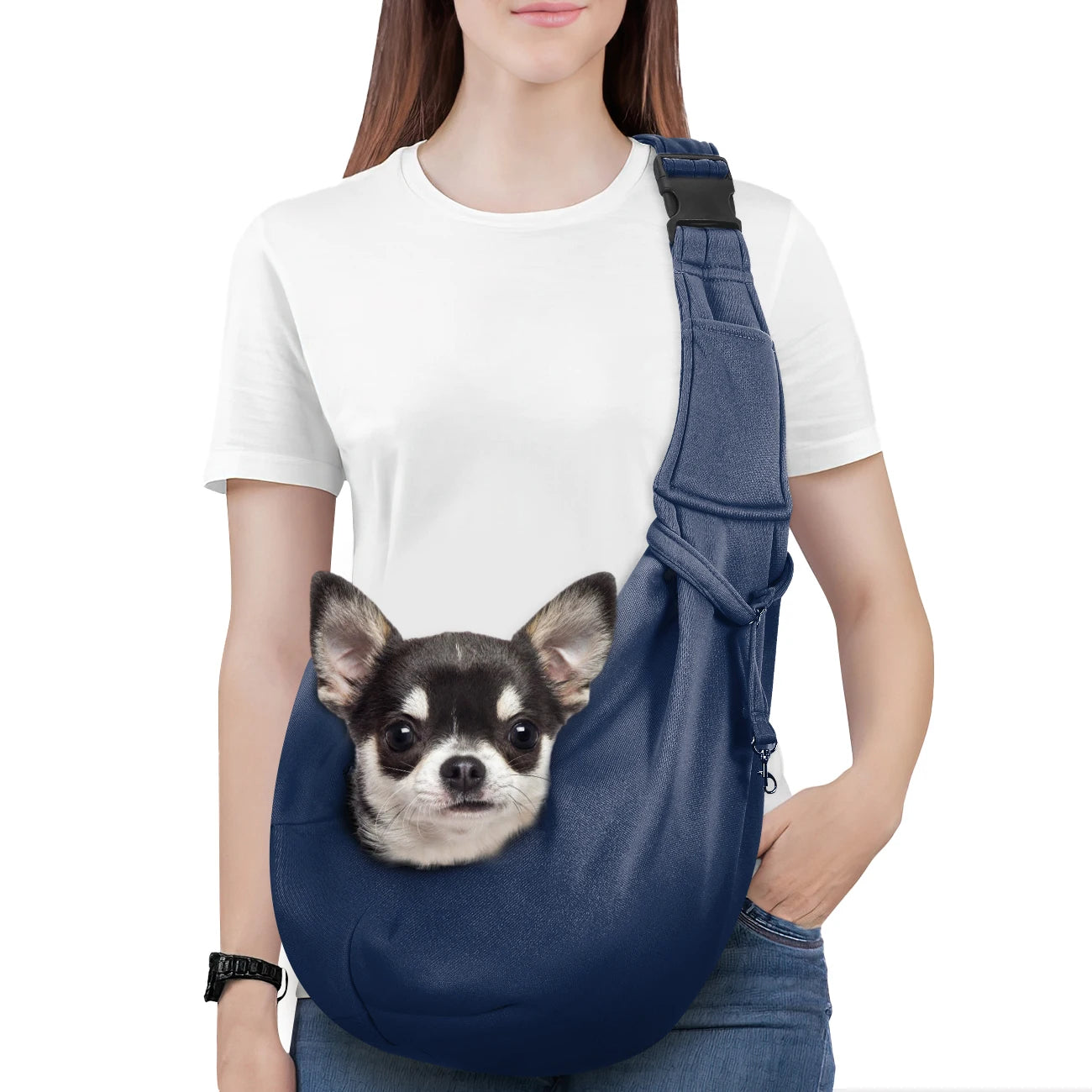 Pawaboo – porte-élingue réversible pour petit chien, mains libres, pour chiot, avec boucle de sangle réglable