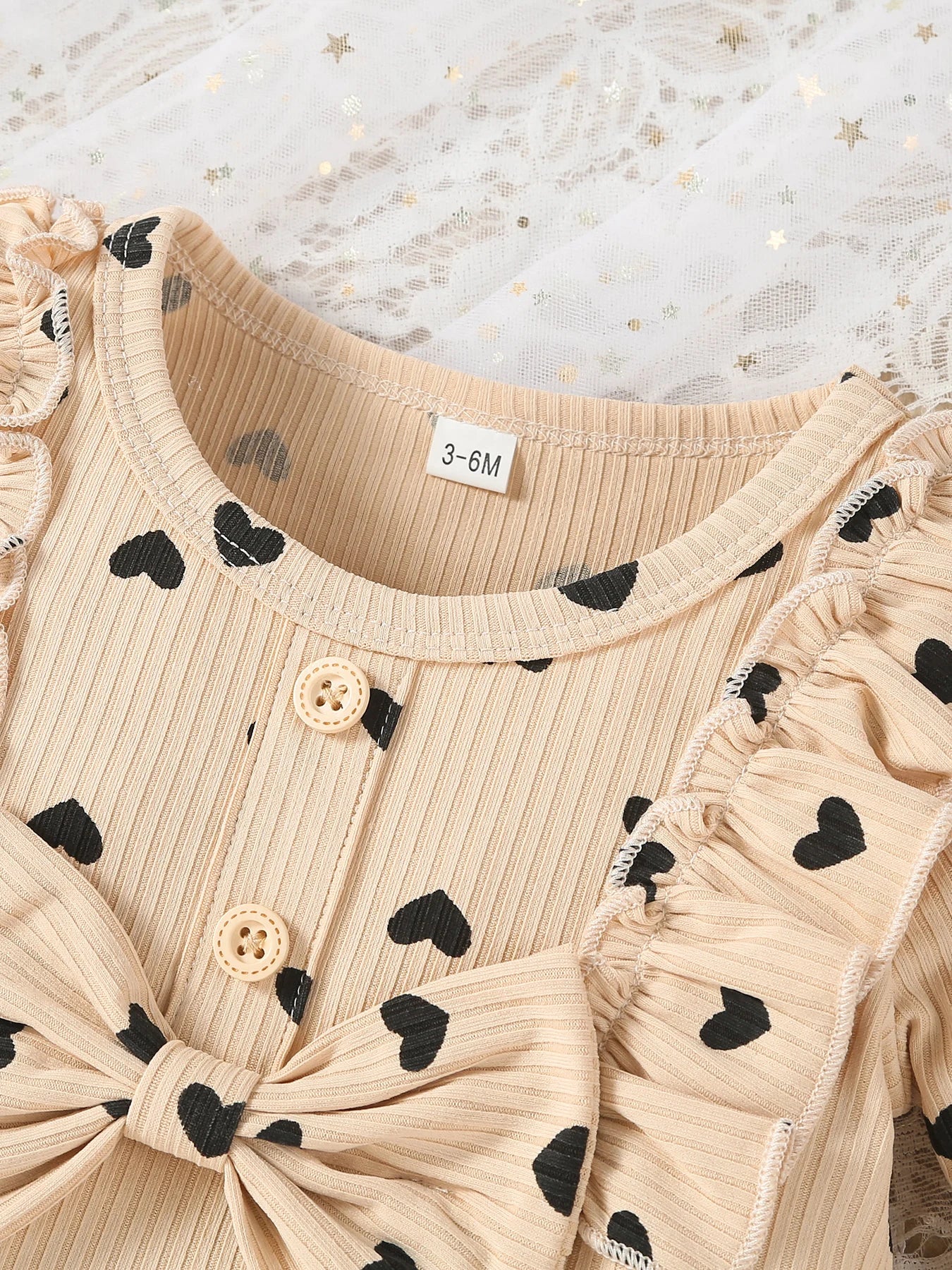 Kukitty – ensemble de vêtements 3 pièces pour nouveau-né fille, barboteuse à manches longues, imprimé cœur, haut et pantalon, bandeau, tenues en tricot