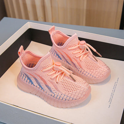 Chaussures légères décontractées en noix de coco pour enfants tissées avec semelles en caoutchouc pour bébés, garçons et filles. Bre de maille de sports de plein air antidérapant