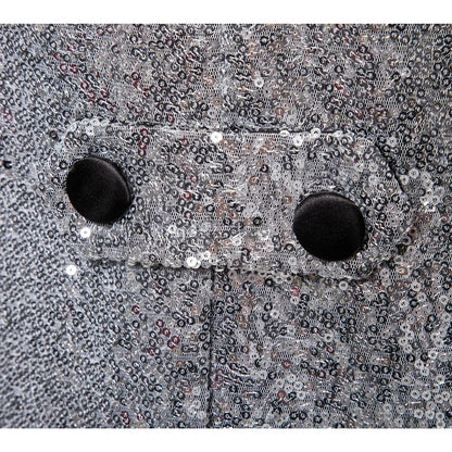 Manteau de Costume à paillettes dorées brillantes pour hommes, veste de smoking à Double boutonnage pour marié de mariage, Costume de fête sur scène de bal