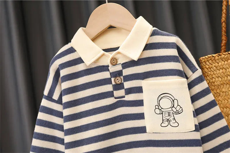 Ensemble de 2 pièces de vêtements de sport décontractés pour enfants, sweats à capuche à bandes, jeans pour garçons, survêtements pour enfants, tenue de printemps et d'automne, 0 à 5 ans, nouveau