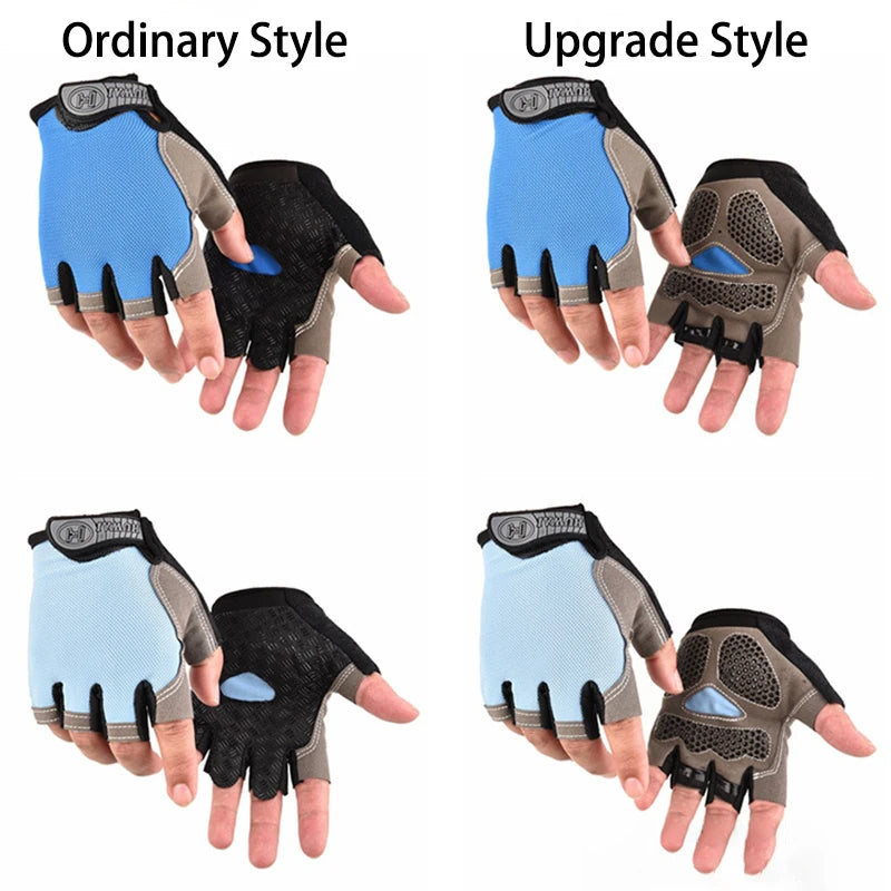 Gants de vélo pour hommes et femmes, demi-doigt, de gymnastique, mitaines respirantes et antidérapantes, pour Fitness, entraînement sportif