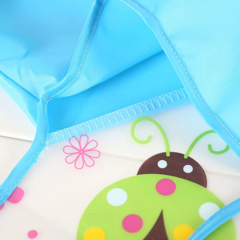 Bavoir anti-salissures pour bébé de 0 à 3 ans, manteau à manches longues, avec sangle, doux, mignon, motif de dessin animé, D343