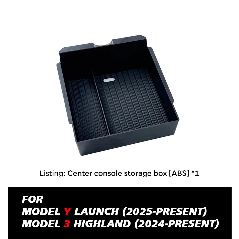 Boîte de rangement pour Console centrale Tesla, nouveau modèle Y 2025, lancement Juniper modèle 3 Highland 2024, boîte d'accoudoir, coussinet supérieur et inférieur en Silicone