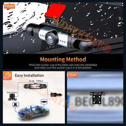 NOUVEAU 360 °   Caméra de voiture 3/4 objectif 1080P Dash Cam Auto 1080P caméra d'enregistrement de voiture voiture DVR avant gauche droite caméra de recul boîte noire dashcam voiture，caméra de recul，caméra voiture