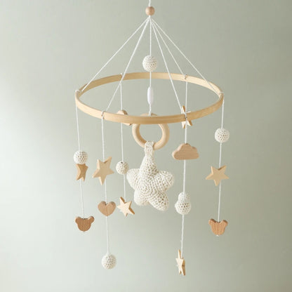 Berceau de bébé lit Mobile cloche hochet jouets en bois Crochet étoiles pendentif lit cloche jouets nouveau-né confort berceau support suspendus jouets cadeaux