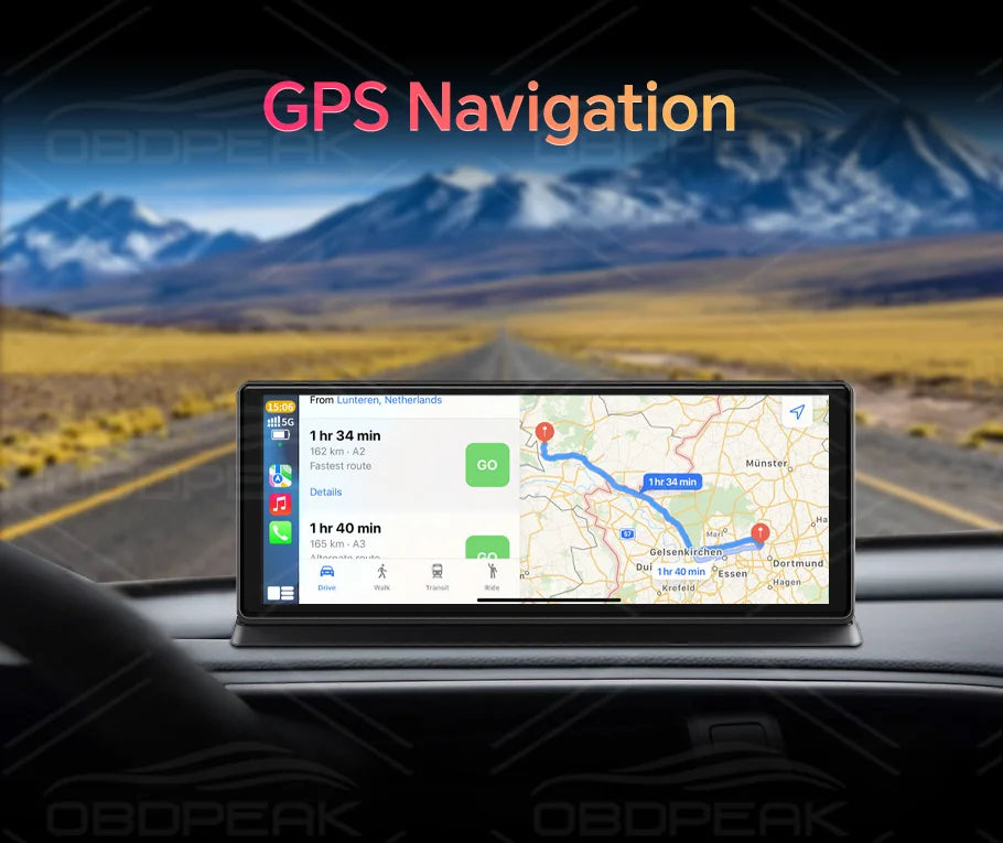 Caméra de tableau de bord sans fil pour voiture, K2 Pro, DVR 4K, Carplay, Android Auto, écran AI, enregistreur vidéo Len pour touristes, navigation GPS, tableau Prada, 11.3 pouces