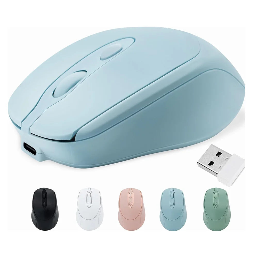 Souris d'ordinateur sans fil Rechargeable 2.4G, Compatible Bluetooth, USB, silencieuse, pour PC, ordinateur portable, Macbook, tablette