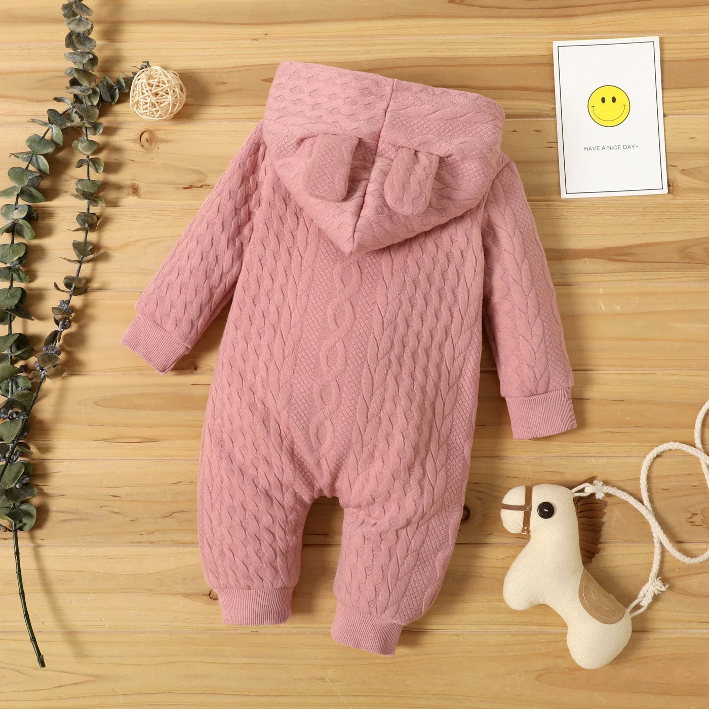 Barboteuse pour nouveau-né de 0 à 18 mois, pour garçons et filles, oreilles mignonnes, solide, à capuche, manches longues, vêtements pour nourrissons, Costumes d'automne et d'hiver