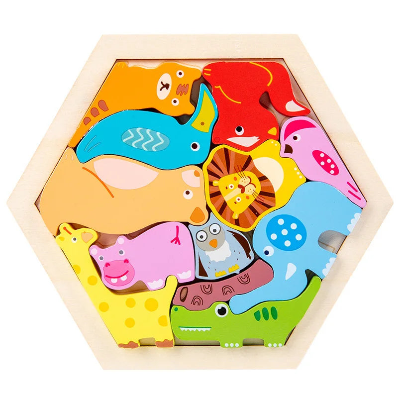 Jouet pour bébé Puzzle en bois Puzzle 3D créatif pour le développement de l'intelligence des enfants Ealy jouet éducatif pour les enfants