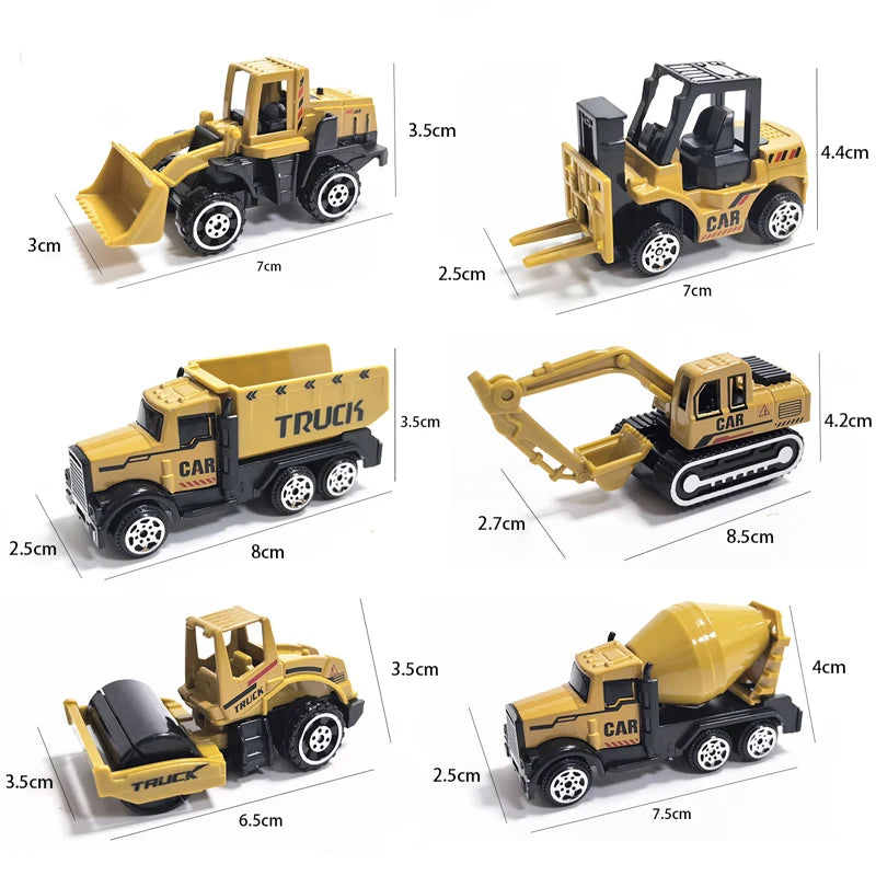 Ensemble de voiture et camion grue, jouets de Parking, véhicule d'ingénierie en alliage, tracteur, pelle, Construction pour garçon, cadeau d'anniversaire pour enfants