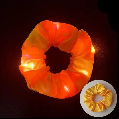 Chouchous lumineux LED populaires pour femmes et filles, corde à cheveux scrunchy scintillante, bandeau lumineux pour Halloween