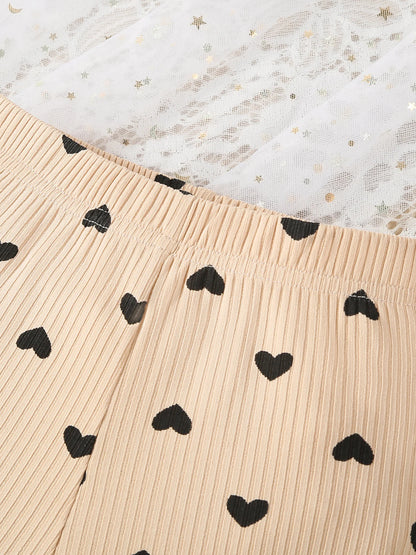 Kukitty – ensemble de vêtements 3 pièces pour nouveau-né fille, barboteuse à manches longues, imprimé cœur, haut et pantalon, bandeau, tenues en tricot