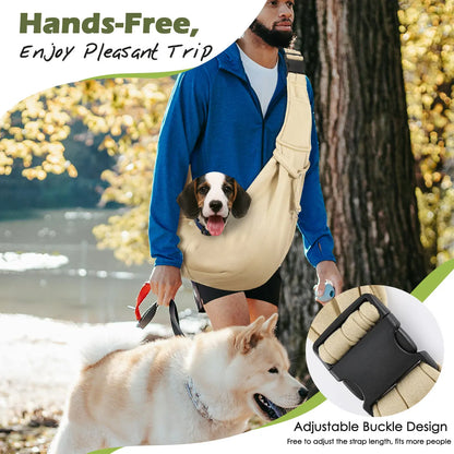 Pawaboo – porte-élingue réversible pour petit chien, mains libres, pour chiot, avec boucle de sangle réglable