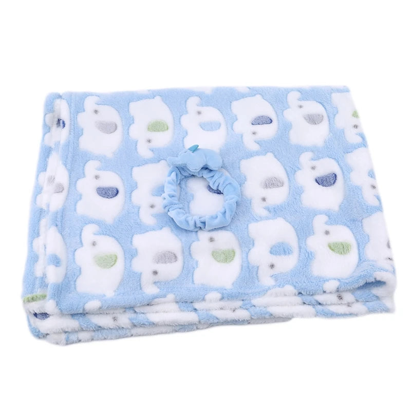Couverture de dessin animé éléphant mignon pour bébé, produits pour bébé, nouveau-né, climatisation, lieux de couette, oreiller en velours, couette, utilisation pour les touristes