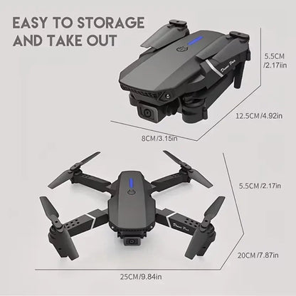 2025 E88 professionnel grand Angle RC Dron HD 4K Mode caméra pliable hélicoptère avion quadrirotor Drone enfant cadeau jouets ﻿