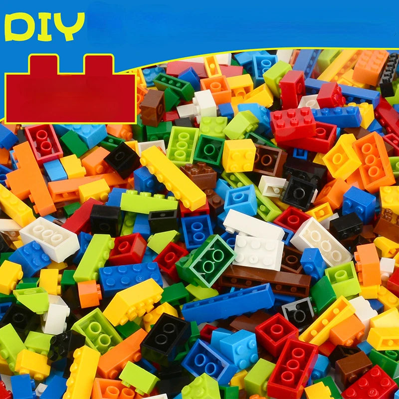 1000 bricolage blocs de construction créatifs ensemble en vrac blocs de construction classiques urbains assemblés cadeau d'anniversaire jouets éducatifs pour enfants