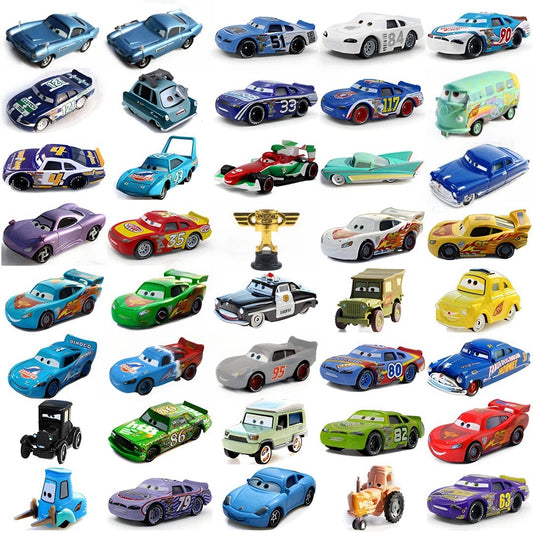 Disney Pixar-Voitures Rains Mcqueen Mack UnmunCollection pour enfants, véhicules moulés sous pression, modèle de jouet en alliage, cadeau, 3 jouets, 1:55