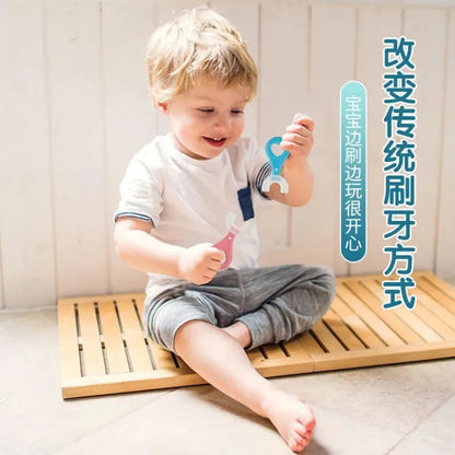 Brosse à dents en Silicone pour bébé, 360 degrés, en forme de U, anneaux de dentition, brosse pour bébé, soins buccaux, nettoyage