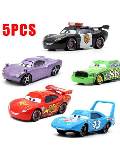 5 pièces Disney Pixar foudre McQueen voitures 1:55 véhicule moulé sous pression carrosserie en métal alliage matériel enfant modèle jouet voiture cadeau d'anniversaire