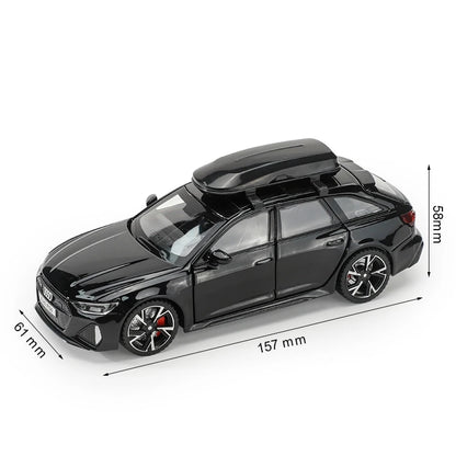 Modèle de voiture jouet Audi RS6 avec son et lumière, portes ouvertes en alliage moulé sous pression, jouet de Collection pour garçon et adulte, cadeau de Festival, 1/32
