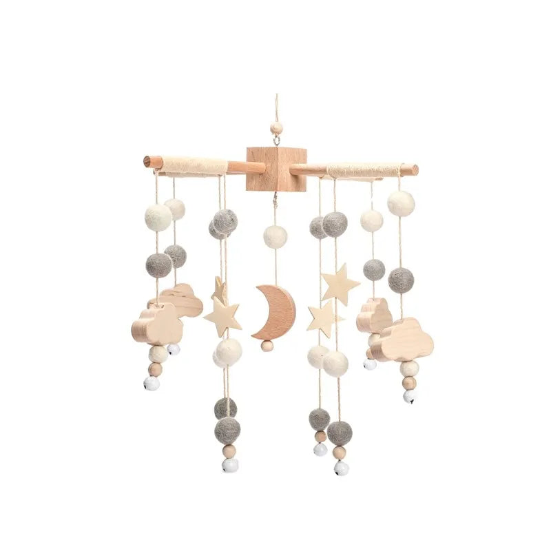 Berceau de bébé lit Mobile cloche hochet jouets en bois Crochet étoiles pendentif lit cloche jouets nouveau-né confort berceau support suspendus jouets cadeaux