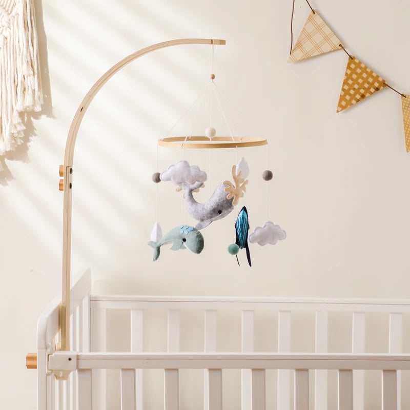 Berceau de bébé lit Mobile cloche hochet jouets en bois Crochet étoiles pendentif lit cloche jouets nouveau-né confort berceau support suspendus jouets cadeaux