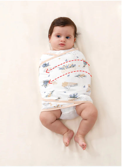 Couverture d'emmaillotage pour bébé de 0 à 6 mois, sangle pour protéger le ventre, couverture de couchage pour nouveau-né, style fin pour l'été