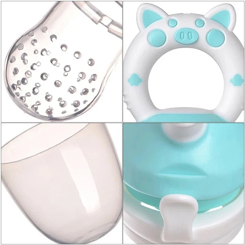 3 en 1 sac nouveau-né bébé aliments frais mangeoire Silicone anneau de dentition jouet mangeoire à fruits sucette formation manger fruits meulage bâton mignon