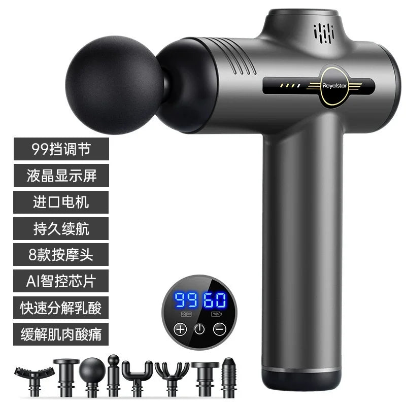 Pistolet de Massage musculaire professionnel à 99 vitesses, masseur pour le cou et le dos, Instrument de Massage, équipement de Fitness, livraison directe