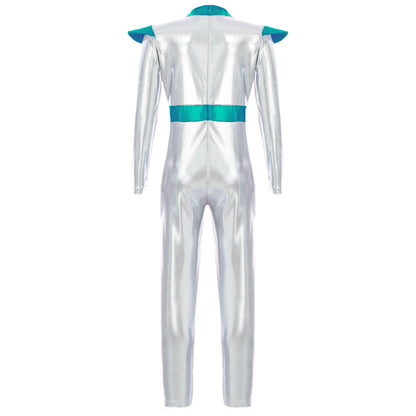 Costume de Cosplay Alien pour filles et garçons, combinaison d'astronaute à manches longues avec cerceau pour cheveux, pour fête de carnaval d'halloween