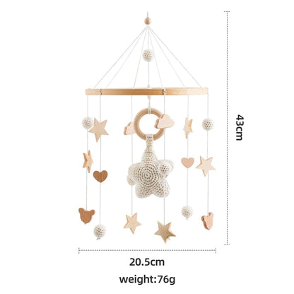 Berceau de bébé lit Mobile cloche hochet jouets en bois Crochet étoiles pendentif lit cloche jouets nouveau-né confort berceau support suspendus jouets cadeaux