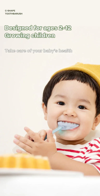 Brosse à dents en Silicone souple pour bébé de 2 à 12 ans, brosse de nettoyage des dents en forme de U à 360 degrés pour enfants de 2 à 12 ans