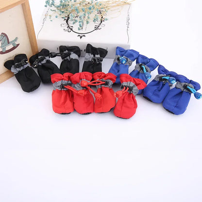 Chaussures antidérapantes pour chiot, 4 pièces, imperméables, pour animaux de compagnie, bottes de neige, de pluie, pour chien, chiot, chat, Chihuahua, soins des pattes, hiver