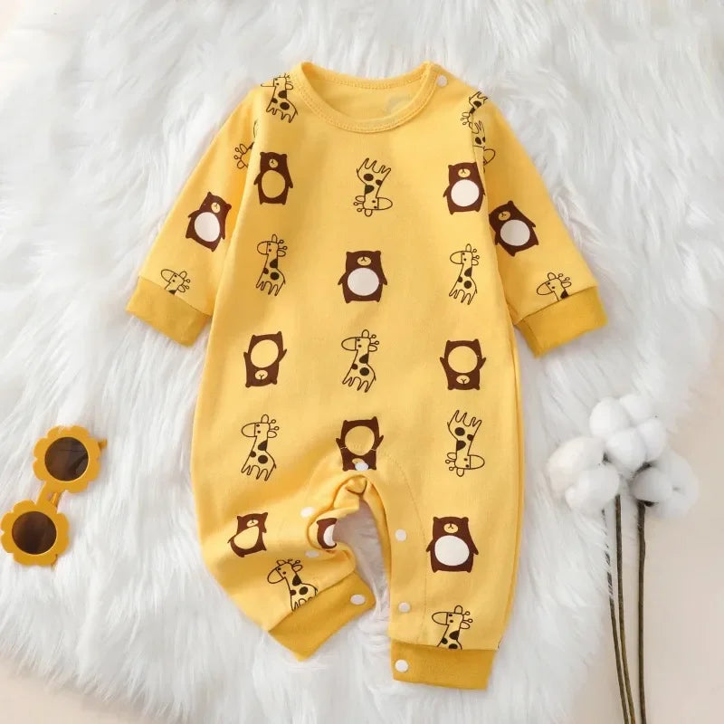 Barboteuse pour nouveau-né, 100% coton, pour fille et garçon de 0 à 18 mois, mignon, manches longues, vêtements doux pour nourrissons, nouvelle collection automne