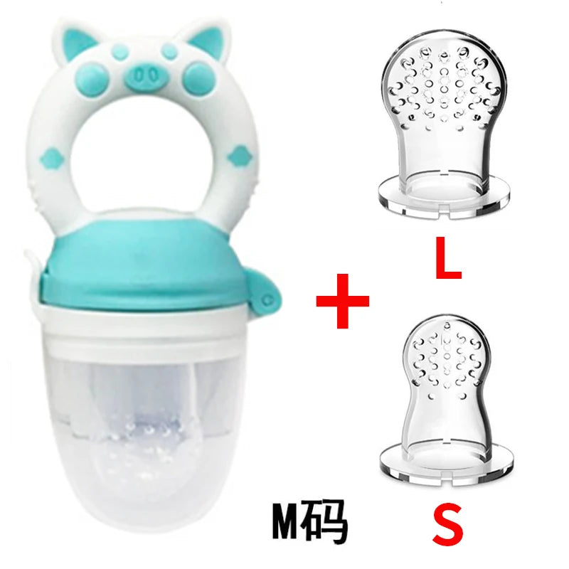 3 en 1 sac nouveau-né bébé aliments frais mangeoire Silicone anneau de dentition jouet mangeoire à fruits sucette formation manger fruits meulage bâton mignon