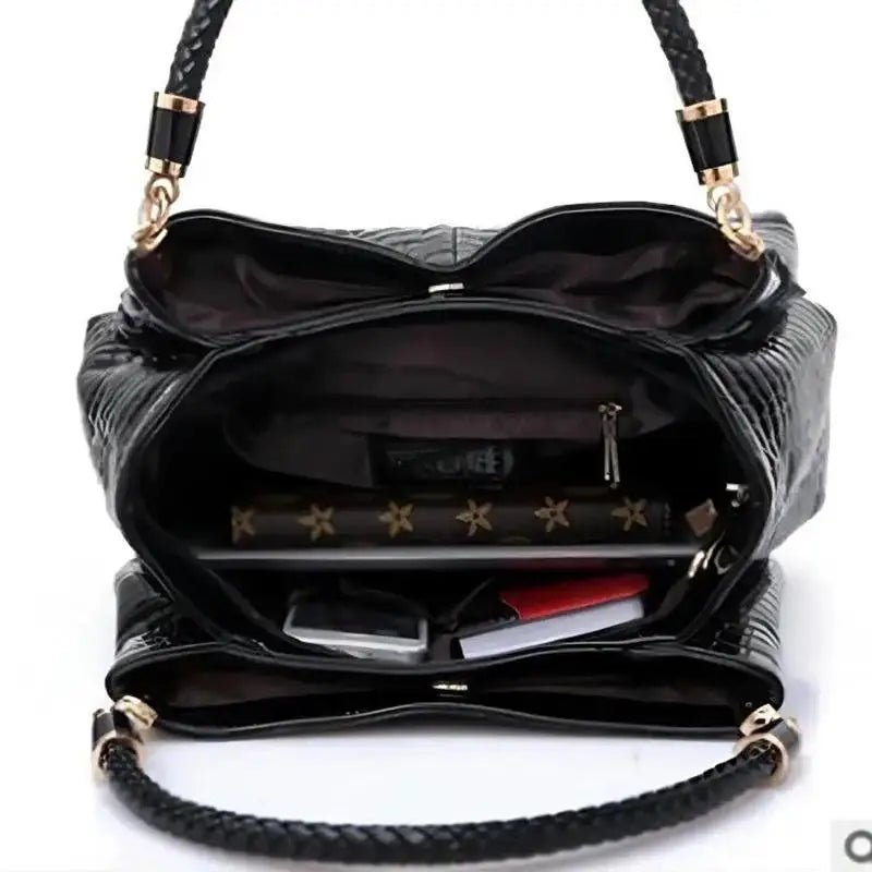 Sac à main grande capacité pour femmes, fourre-tout pour les déplacements quotidiens, sac à bandoulière imprimé Crocodile, visage brillant, Shopping