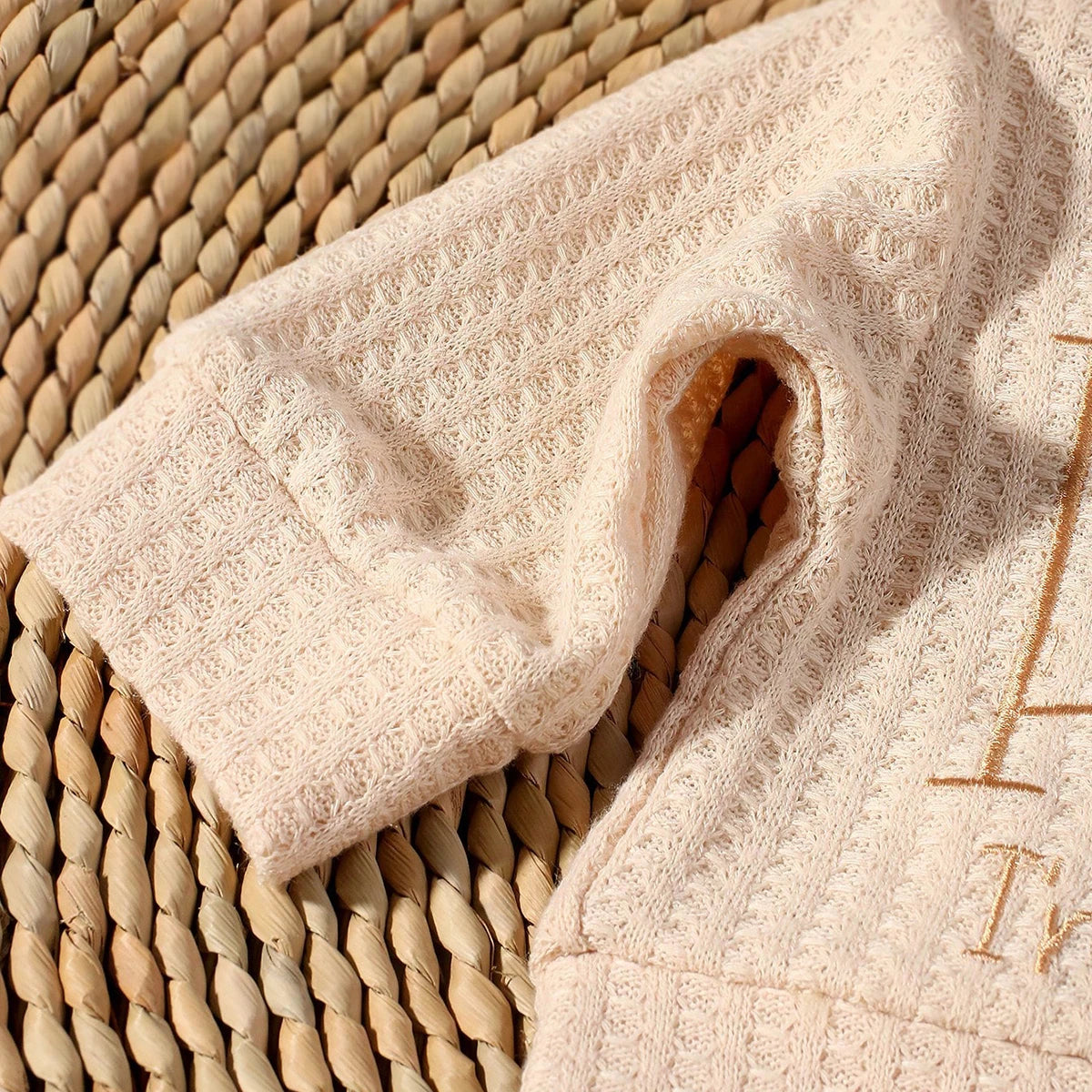 Ylsteed "bonjour" broderie nouveau-né photographie accessoires infantile barboteuse combinaison avec chapeau à nœud bébé à la maison tenue bébé Photo cadeau